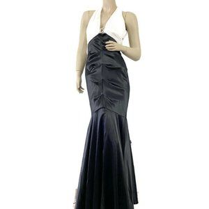 Escape Joanna Chen Formal Dress Sze 4White Black Fit &Flare Mermaid Bottom